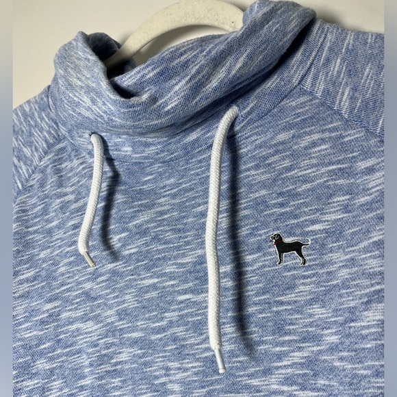 The Black Dog Heathered Space Dye Blue Cowl Neck Pullover Sweatshirt Small - Picture 3 of 9